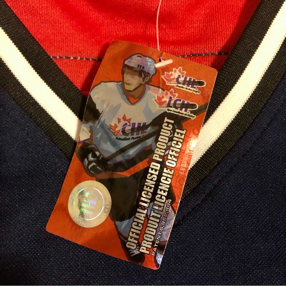 Regina Pats Hockey Stitched Sewn Fan Jersey WHL CHL Bedard Navy Blue Medium NWT - Picture 6 of 8